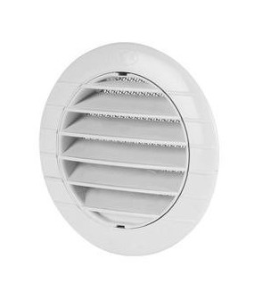 PARRILLA DE AIRE EMPOTRAR Ø100 mm ABS BLANCO CON RED