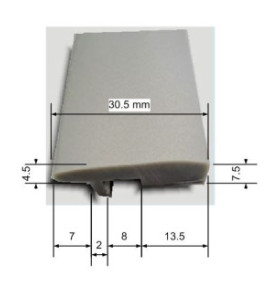 5 metri BORDO PIATTO 30x7 mm PLATINO AL/07