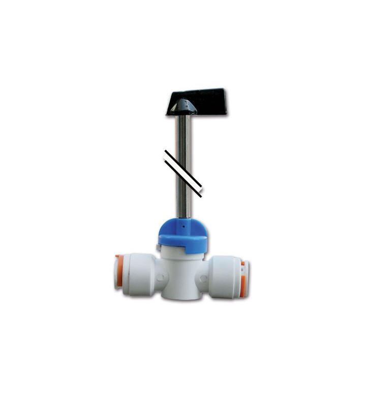 Raccord droit Ø 12 mm avec robinet avec tige