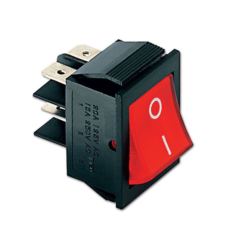 Interruttore luminoso bipolare 220 V 28x22.5...