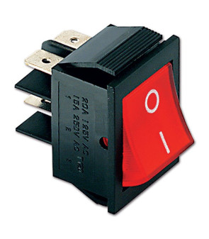 Interruptor luz bipolar 220 V 28x22,5 led rojo