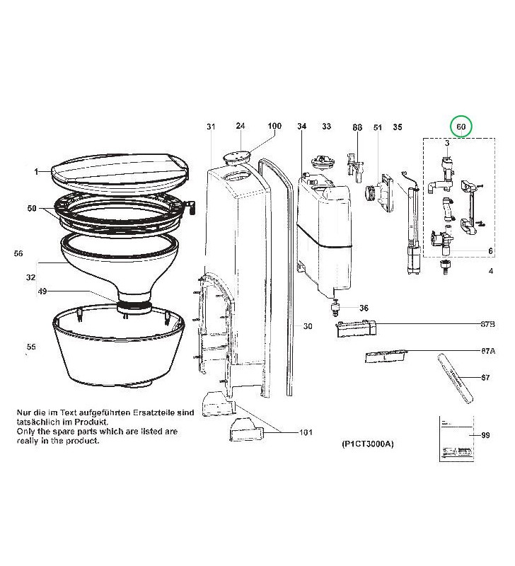 Complete vertical valve with DOMETIC CT series...