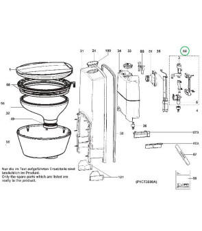 Válvula vertical completa con cisterna de inodoro DOMETIC CT serie 3