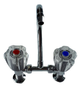 Gruppo miscelatore in ottone cromato manopole cristal...