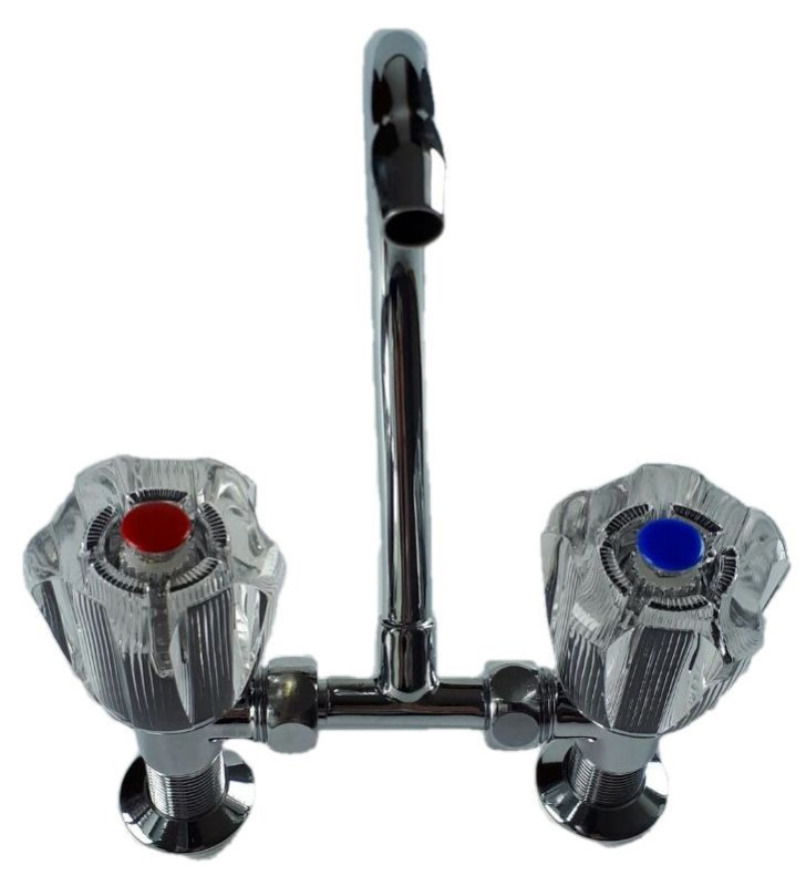 Chromed brass mixer group, cristal knobs,...