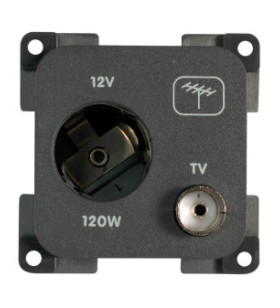 Toma coche 12V + TV CBE MP12ATV/G gris