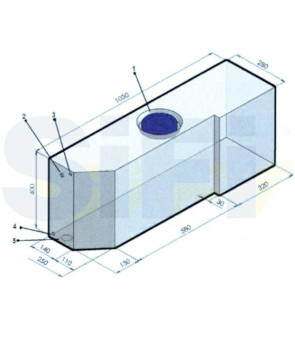 Depósito de agua DUCATO X250 CORTO blanco 100 lt