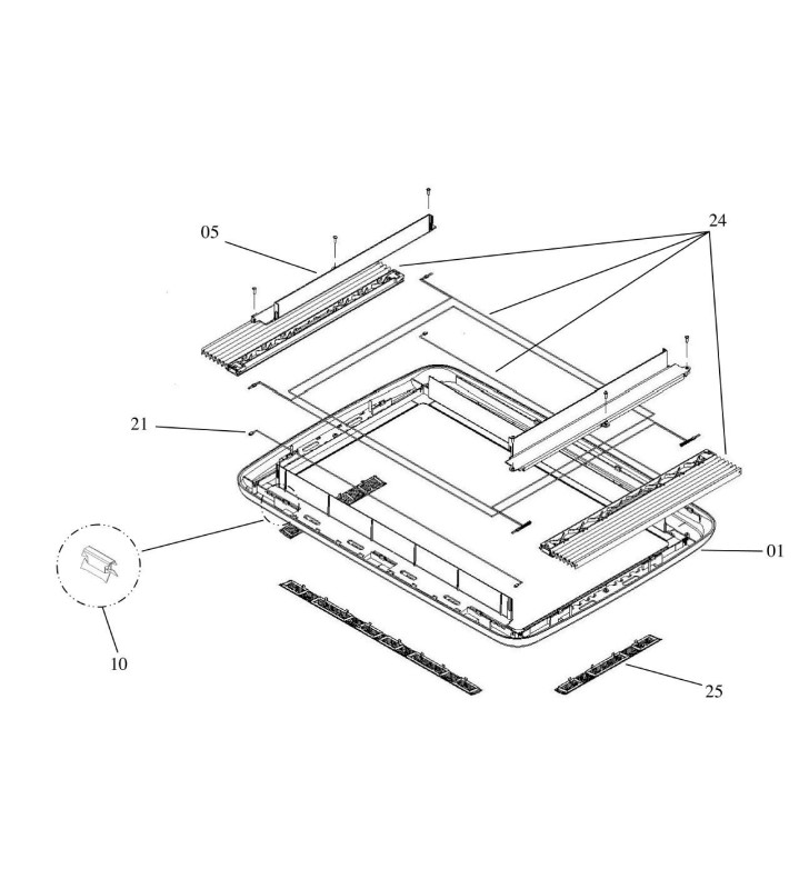 Kit oscur/zanzar MIDI HEKI grigio chiaro