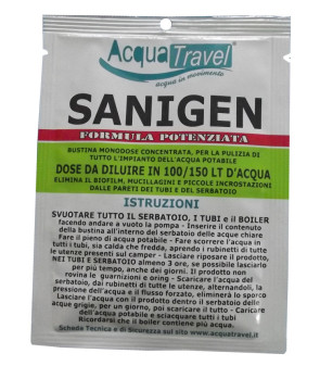Limpiador de tanques y tubos mejorado 10 gr ACQUATRAVEL SANIGEN