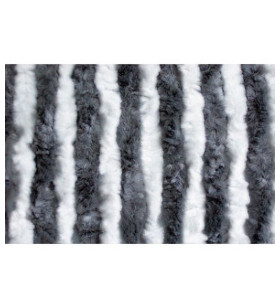 Chenille curtain white / gray 56x200