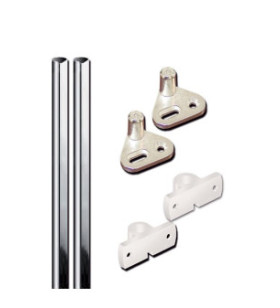 Kit 2 tringles 2 loquets 2 crochets blancs x push-lock