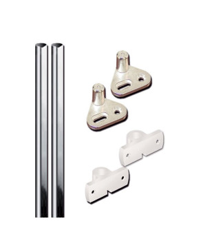 Kit 2 aste 2 fermi 2 agganci bianchi x push-lock