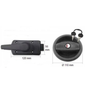 Serrure universelle pour portes noires ZADI avec man SX...