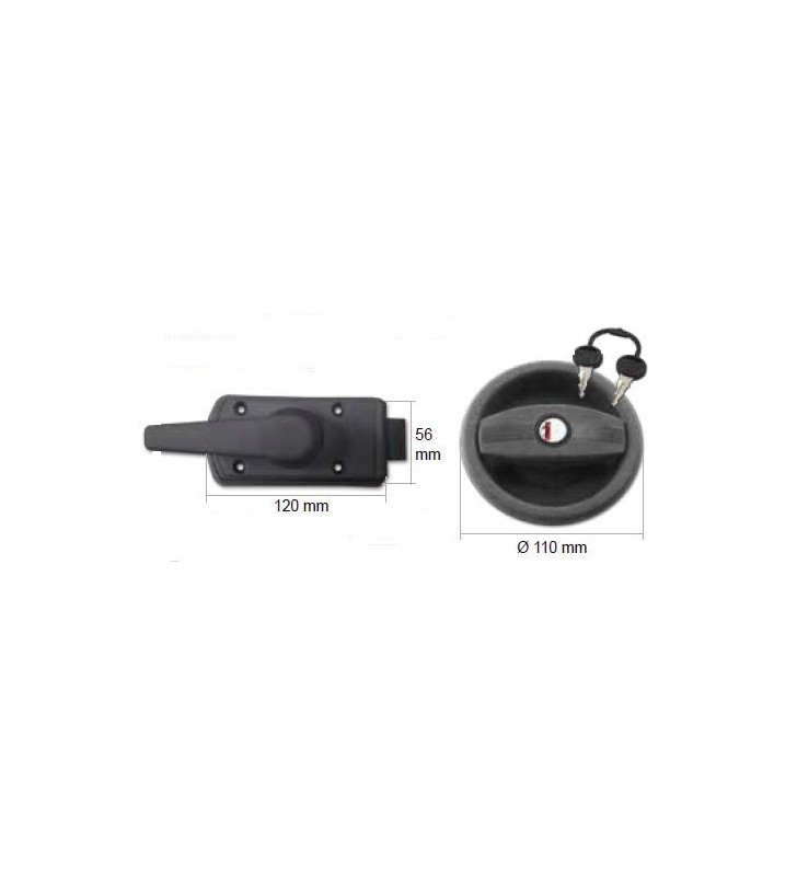 Cerradura universal para puertas ZADI negra...