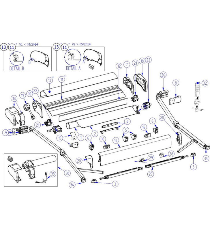 Set Finali Profilo Dx E Sx THULE 9200 Bianco -...