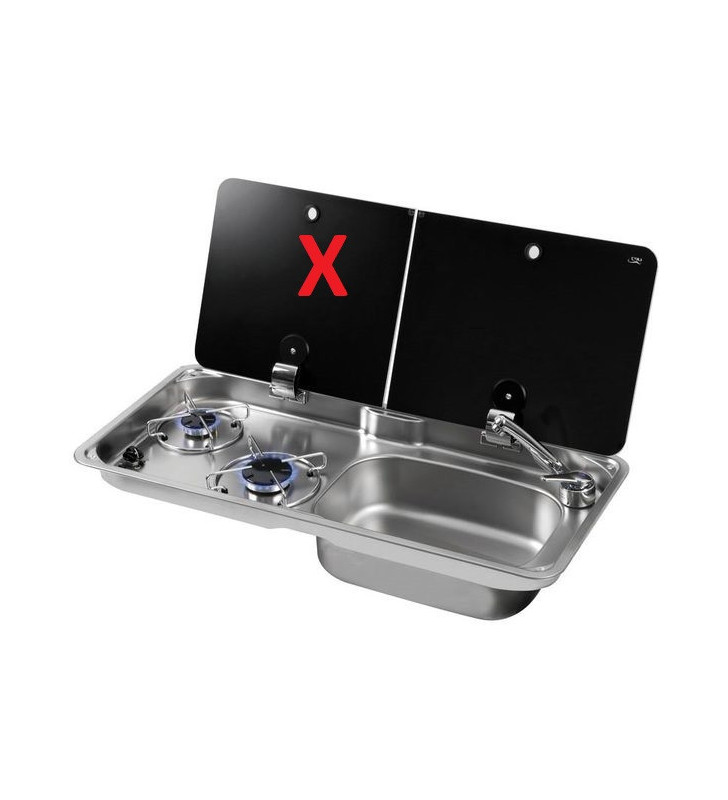 COUVERCLE DROIT EN VERRE TREMPÉ NOIR POUR CAN...