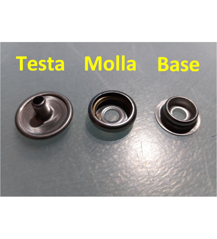 Kit de 10 boutons pression inox en 3 pièces