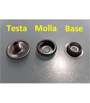 Kit of 10 stainless steel press studs in 3 pieces