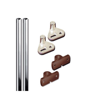 Kit 2 aste 2 fermi 2 agganci marroni x push lock