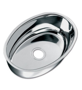 Lavello inox ellittico CAN LA1420 con piletta