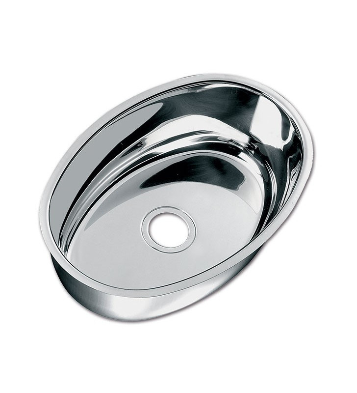 Lavello inox ellittico CAN LA1420 con piletta