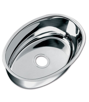 Lavello inox ellittico CAN LA1420 con piletta