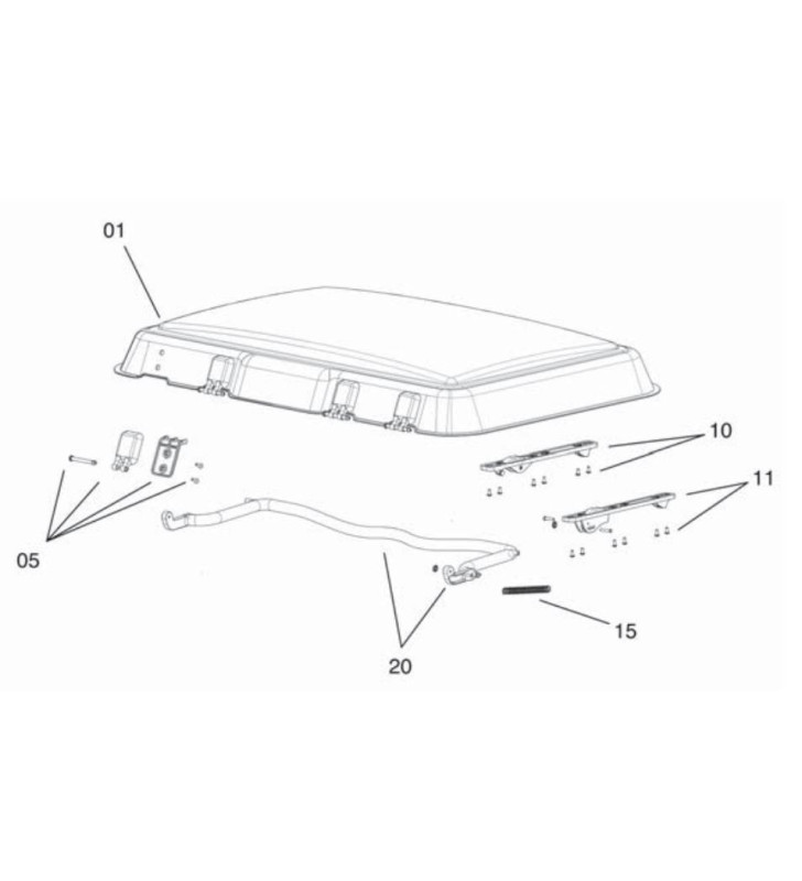 hinges kit with RIC fixings for midi heki dome