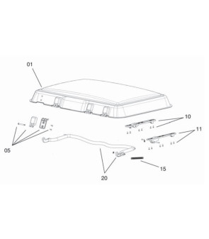 hinges kit with RIC fixings for midi heki dome