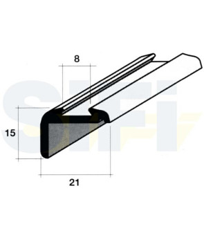 3 mt bar Einfaches silber eloxiertes Relief