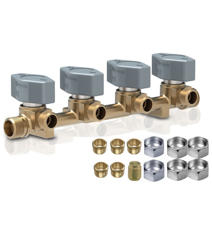 Blocco valvole gas 4 vie + 1 uscita TRUMA 8mm...