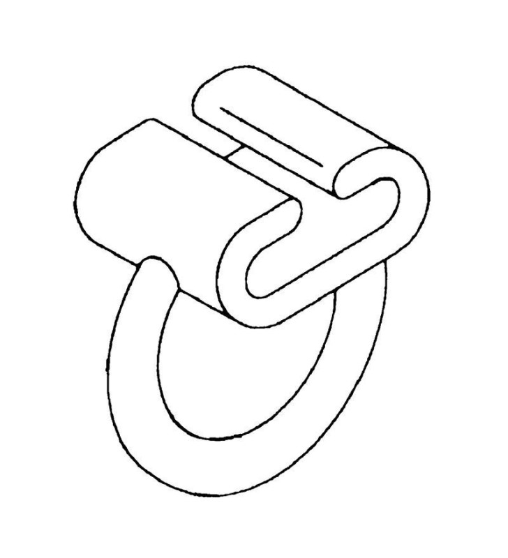 Nylon hook 20 pcs. TRANSVERSE for curtains with...