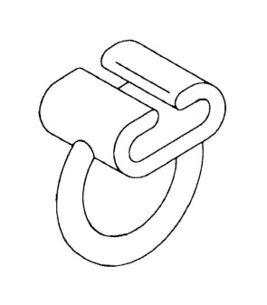 Nylon hook 20 pcs. TRANSVERSE for curtains with L and Y guide