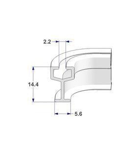 133 cm langer Faltvorhang mit Y-Schiene