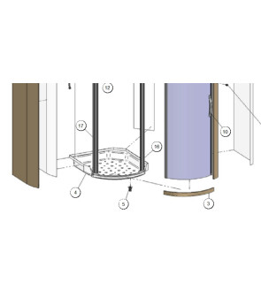 Straight White Drain for 25 mm Drain associated with Glossy White Shower Tray for Mc Louis Tandy 638 G