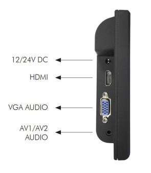 ALCAPOWER Monitor LCD a Colori 7" INGRESSI AV, HDMI E VGA