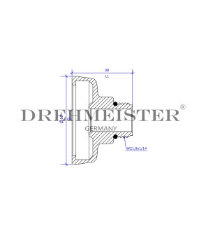 Raccord DISH Ø22 mm pour laiton W21.8