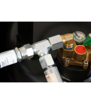 Kit collegamento 2 bombole CAMPKO acciaio con tubo 0,75 mt