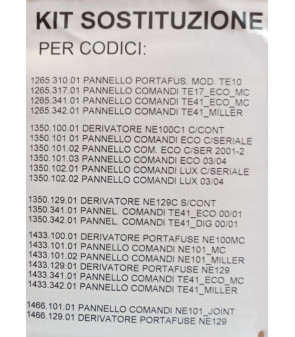 000.403.57 - KIT DE REPUESTO NE100-NE129-TE42-TE10 - UNIÓN + PANEL C NE274 + SERIE + KIT TERMINALES