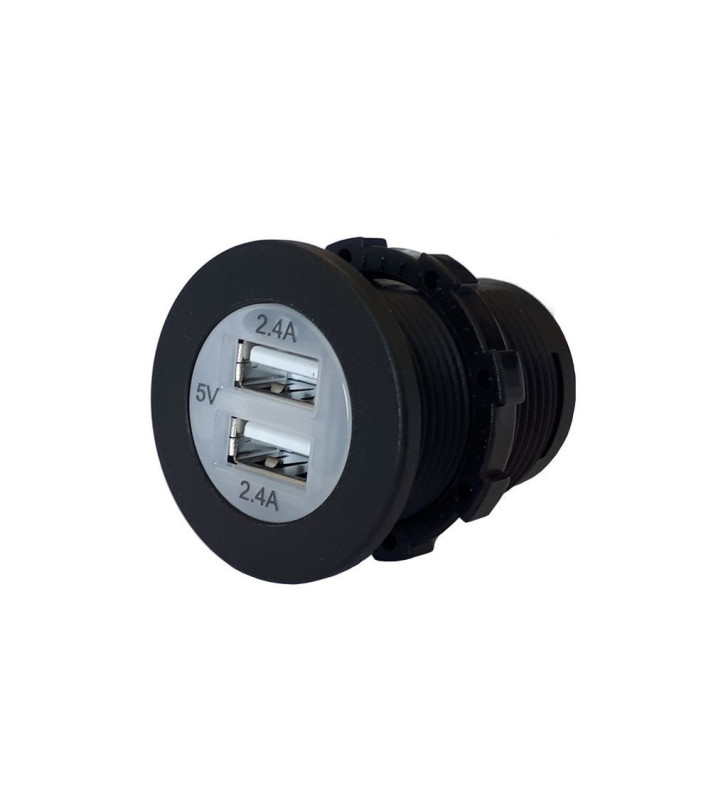 Enchufe doble USB 12VDC 2x2.4A con montaje de...