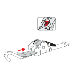 Tensioning tape with self-retracting ratchet 2 hooks... 2