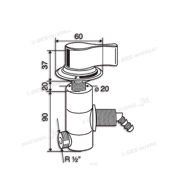 REICH undercounter tap with 20 mm hole...