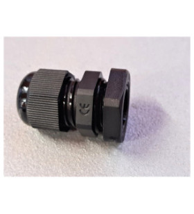 CABLE GLAND + NUT PG9 BLACK FOR CABLES FROM 4 TO 8 MM