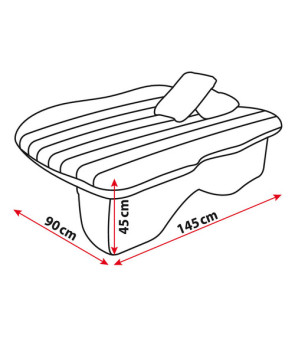 Inflatable mattress with compressor for car rear seats