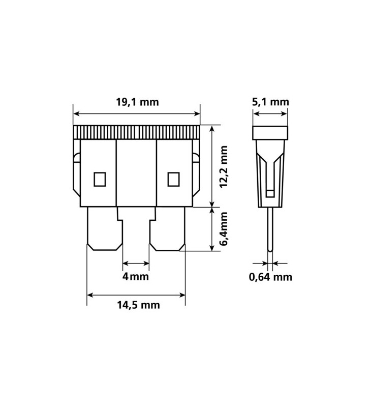 KIT MIT 10 14,5-mm-FLACHSICHERUNGEN VON 5 BIS 30 A