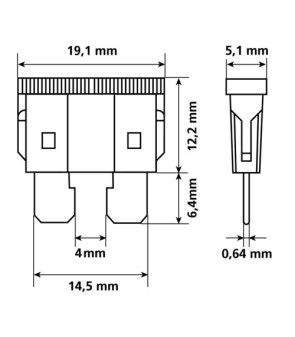 KIT DE 10 FUSIBLES À LAMES 14,5 mm DE 5 À 30A