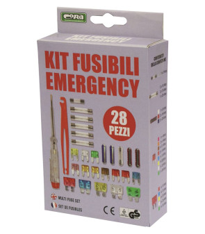 Kit 28 fusibles mixtos 12V 2-30A + pinza + detector de fases