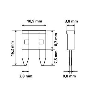 KIT 10 MINIFUSIBILI DA 7,5 A 30 LARGHEZZA 10,90 MM 2