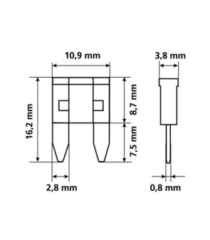KIT MIT 10 MINISICHERUNGEN VON 7,5 BIS 30a