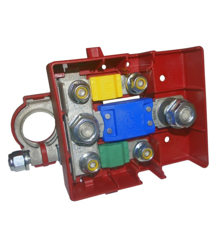 2 Midi - 1 Mega fuse box with battery pole clamp