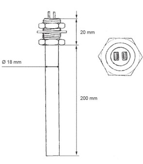 Abtausonde 12V - 30W - mit Thermostat